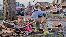Texas fire chief saves fallen American flag amid deadly tornado's wrath: 'It's moments like this'