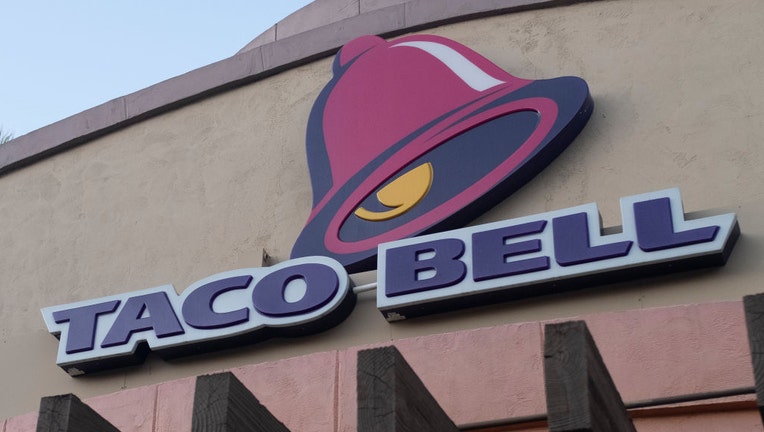 FILE - Taco Bell logo is seen in Mountain View, California on Oct. 15, 2019. (Photo by Yichuan Cao/NurPhoto via Getty Images)