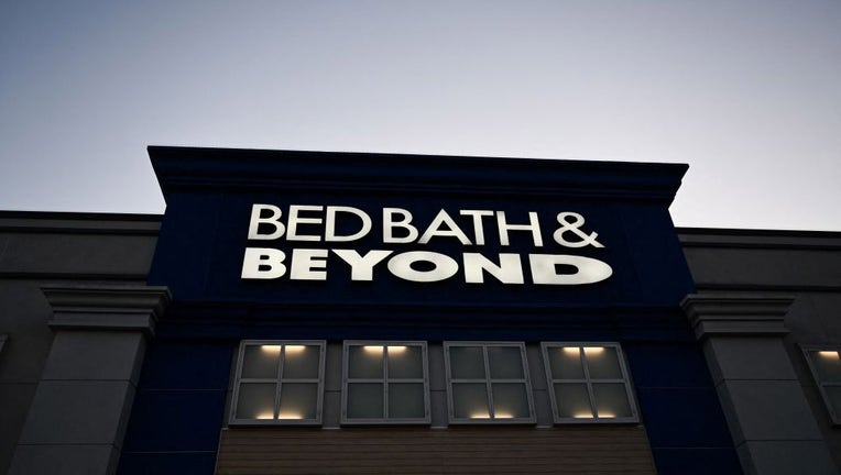 FILE - Signage is displayed outside a permanently closed Bed Bath & Beyond retail store in Hawthorne, California, on May 1, 2023. (Photo by PATRICK T. FALLON/AFP via Getty Images)
