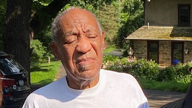 FILE - Bill Cosby speaks to reporters outside of his home on June 30, 2021 in Cheltenham, Pennsylvania. (Photo by Michael Abbott/Getty Images)