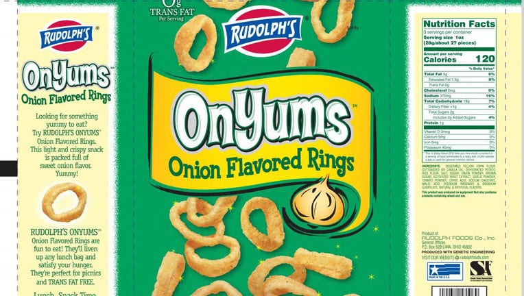 The recalled Rudolph’s 3 oz. OnYums