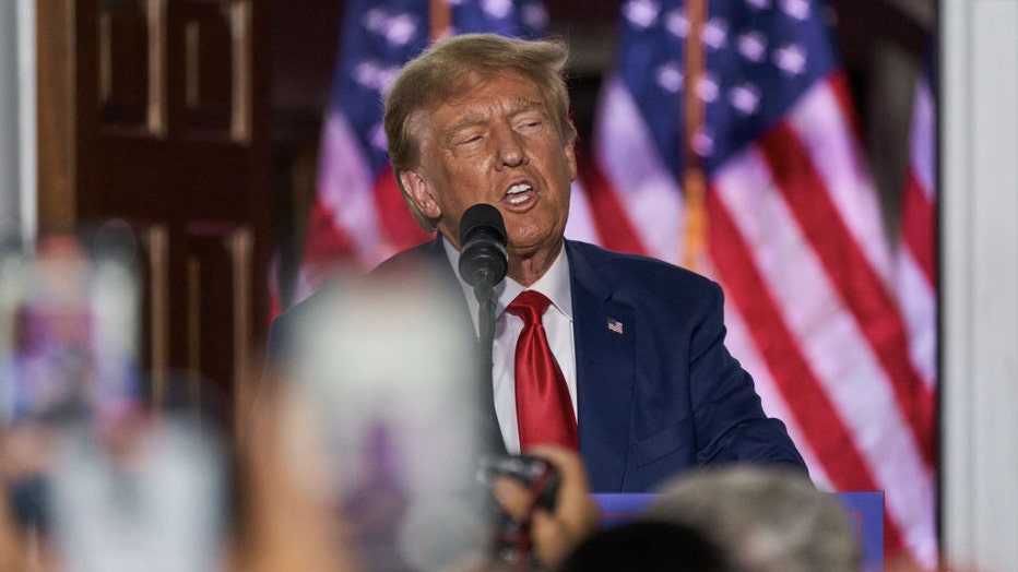 Former US President Donald Trump speaks during an event at Trump National Golf Club in Bedminster, New Jersey, US, on Tuesday, June 13, 2023. Photographer: Bing Guan/Bloomberg via Getty Images