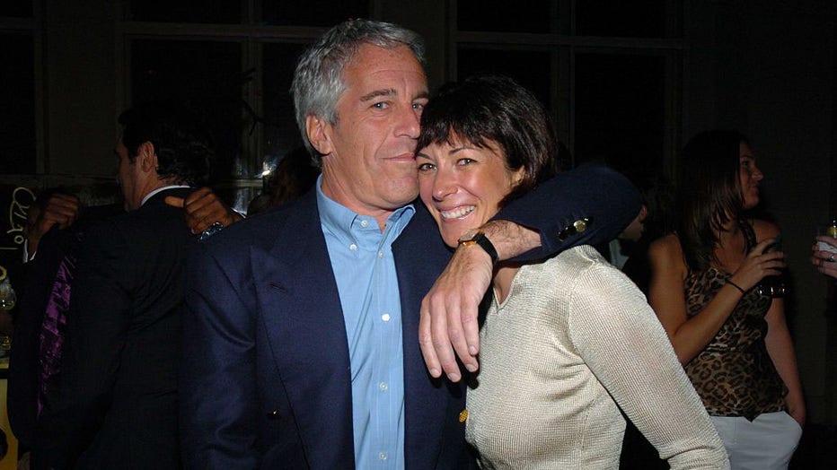 FILE - Jeffrey Epstein and Ghislaine Maxwell attend de Grisogono Sponsors The 2005 Wall Street Concert Series Benefitting Wall Street Rising, with a Performance by Rod Stewart at Cipriani Wall Street on March 15, 2005, in New York City. (Photo by Joe Schildhorn/Patrick McMullan via Getty Images)