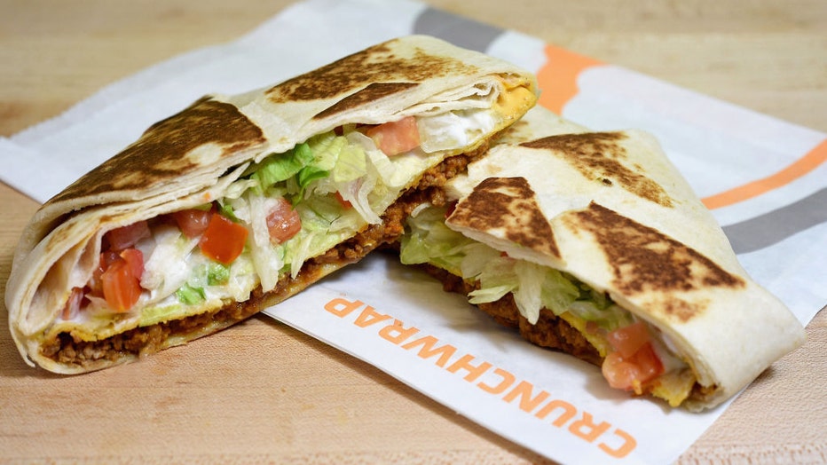 FILE - The Crunchwrap is a mainstay on Taco Bell menus. (Photo by Joshua Blanchard/Getty Images for Taco Bell)