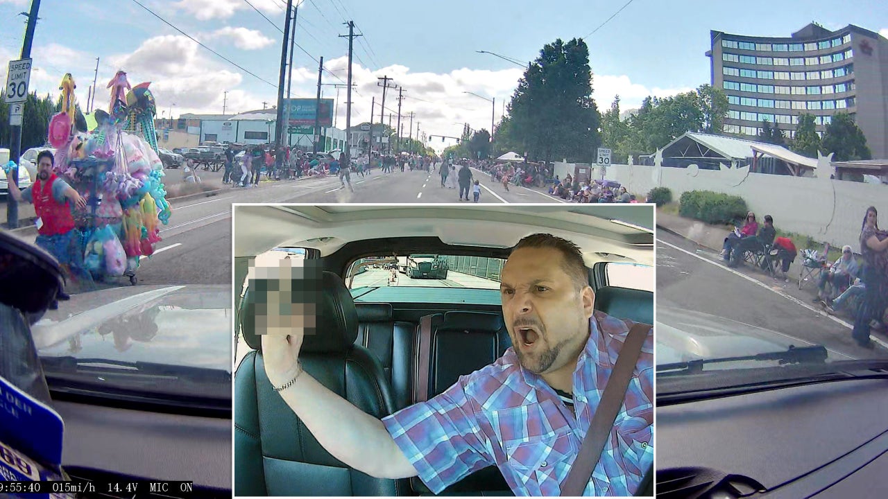 Dash cam video: Man drives through Portland Grand Floral Parade