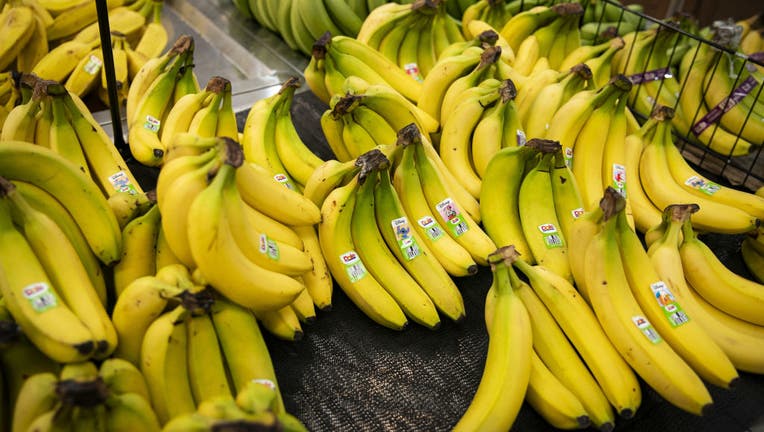 FILE - Dole bananas at a H Mart grocery store in Fairfax, Virginia, US, on Thursday, April 6, 2023. Photographer: Al Drago/Bloomberg via Getty Images