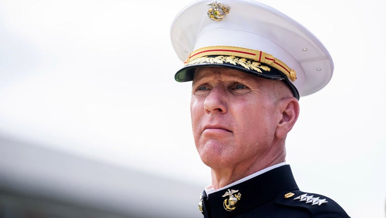 FILE - Gen. Eric Smith, acting commandant of the Marine Corps, attends a relinquishment of office ceremony for former commandant Gen. David Berger at the Marine Barracks Washington on Monday, July 10, 2023. (Tom Williams/CQ-Roll Call, Inc via Getty Images)