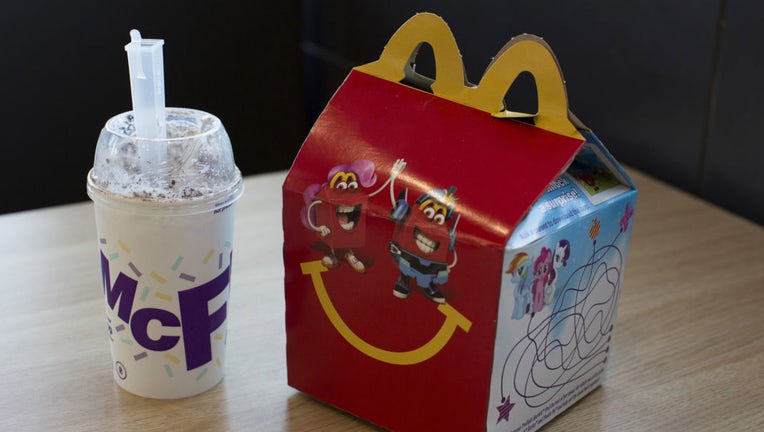 FILE - A Happy Meal and McFlurry are arranged for a photograph at a McDonalds Corp. fast food restaurant in Phoenix, Arizona, U.S., on Oct. 21, 2017. Photographer: Caitlin OHara/Bloomberg via Getty Images