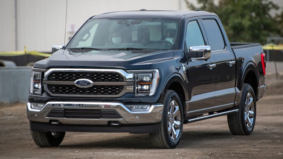 FILE IMAGE - The 2021 Ford F-150 King Ranch Truck appears at the Ford Built for America event at Fords Dearborn Truck Plant on Sept. 17, 2020 in Dearborn, Michigan. (Photo by Nic Antaya/Getty Images)