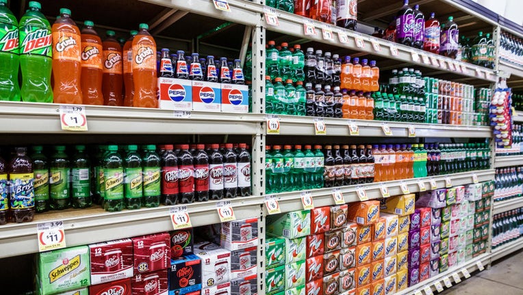 FILE - A stocked soda aisle is pictured in a file image. (Photo by: Jeffrey Greenberg/Education Images/Universal Images Group via Getty Images)