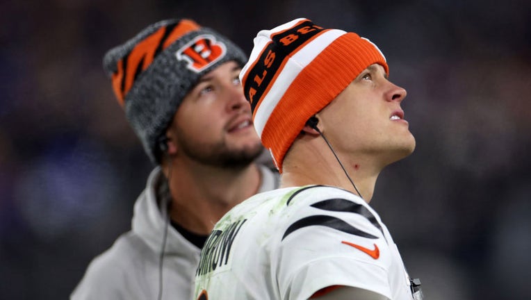 Quarterback Joe Burrow #9 of the Cincinnati Bengals looks on in the second half against the Baltimore Ravens at M&T Bank Stadium on November 16, 2023 in Baltimore, Maryland. (Photo by Rob Carr/Getty Images)