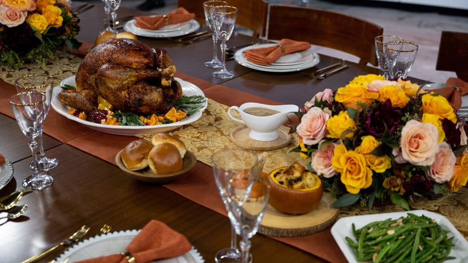 FILE - Thanksgiving dinner table on Nov. 17, 2022 -- (Photo by: Nathan Congleton/NBC via Getty Images)