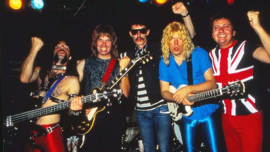 FILE - Spinal Tap, the band formed for the film "This Is Spinal Tap," plays a rare live performance on June 25, 1984, at Wolfgangs in San Francisco, California. (Photo by Randy Bachman/Getty Images)
