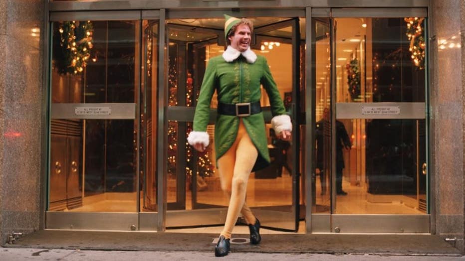 Will Ferrell stars as Buddy the Elf in the 2003 film "Elf." (Credit: Still/Warner Bros. Discovery)