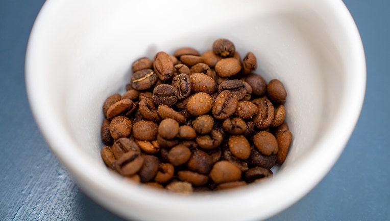Beans wet with 20 µL of water per gram of coffee. (Photo credit: University of Oregon)
