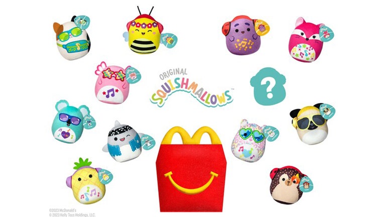 The Squishmallows Happy Meal characters are pictured in a provided image. (Credit: McDonalds)