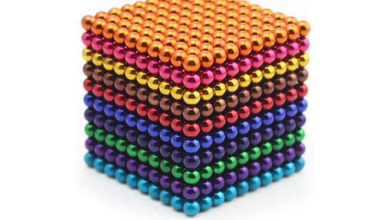 The recalled Colorful Metal Neodymium Magic Magnetic Balls - 8 color, 5mm. (Credit: Provided/U.S. Consumer Product Safety Commission)