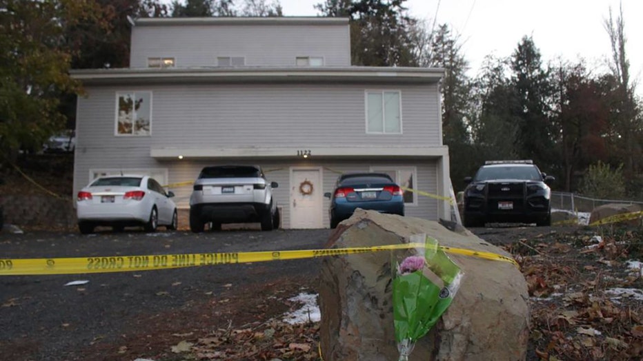 FILE - The four University of Idaho students were found dead in this house on King Road in Moscow, Idaho. (Angela Palermo/Idaho Statesman/Tribune News Service via Getty Images)
