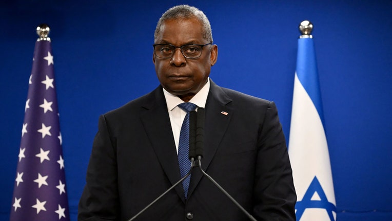 FILE - U.S. Secretary of Defense Lloyd Austin looks on during a joint press conference with Israels defense minister, in Tel Aviv on Dec. 18, 2023. (Photo by ALBERTO PIZZOLI/AFP via Getty Images)