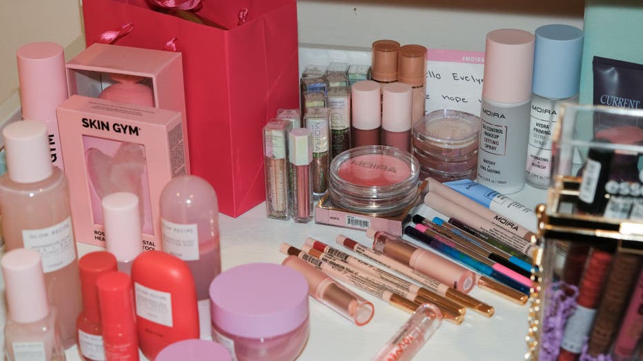 FILE - Various beauty and skincare products are seen displayed on a table. (Arin Yoon for The Washington Post via Getty Images)