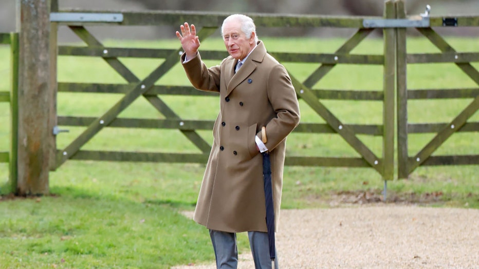 King Charles III attends the Sunday service at the Church of St Mary Magdalene on the Sandringham estate on Jan. 7, 2024, in Sandringham, England. (Photo by Max Mumby/Indigo/Getty Images)