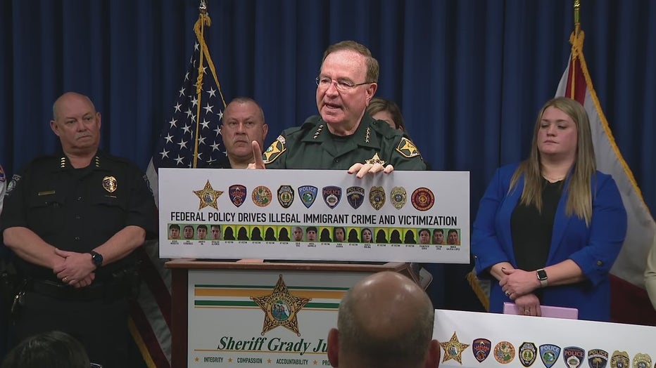 Sheriff Grady Judd says 21 of those arrested are in the country illegally.