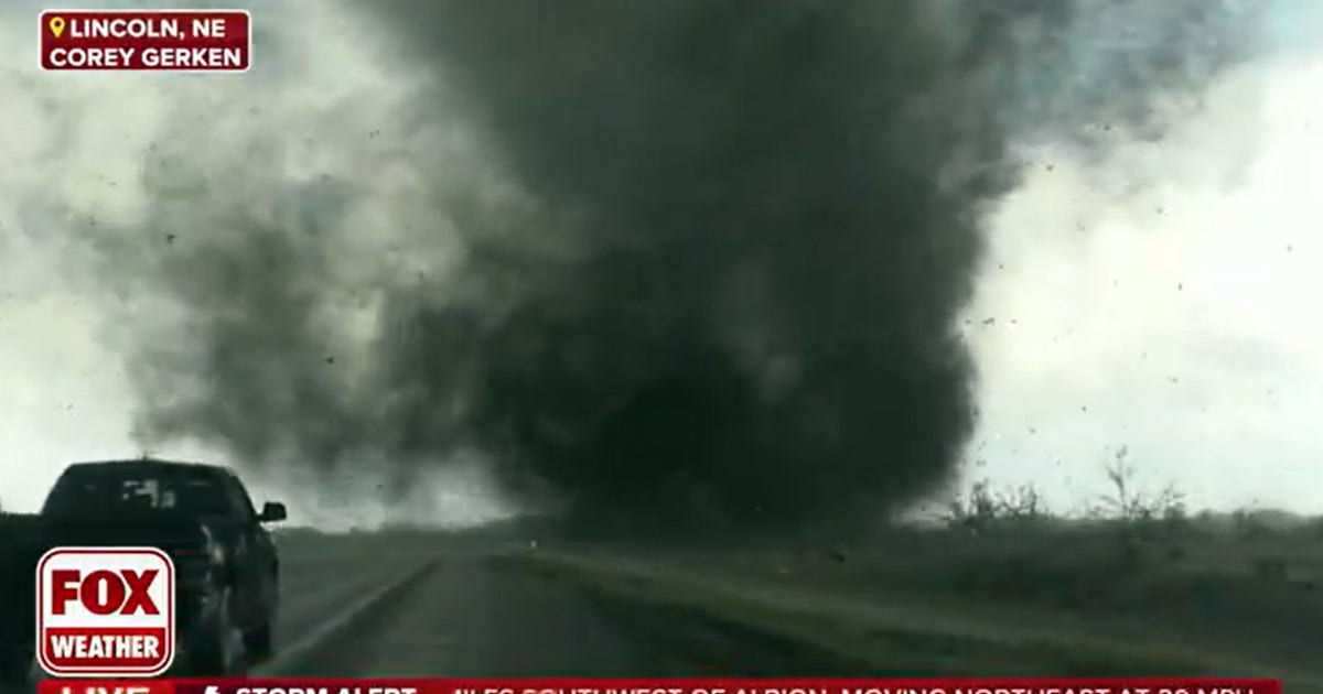 Watch: Tornado crosses Iowa interstate on live TV | LiveNOW from FOX