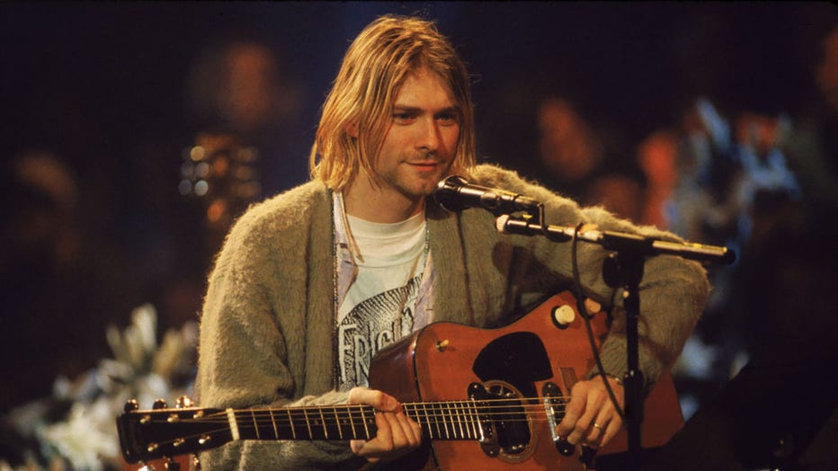American singer and guitarist Kurt Cobain (1967 - 1994), performs with his group Nirvana at a taping of the television program 'MTV Unplugged,' in New York, New York, on November 18, 1993. (Photo by Frank Micelotta/Getty Images)