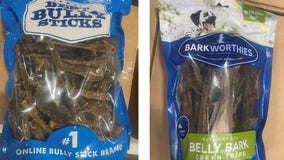 Dog treats sold nationwide recalled over possible metal contamination