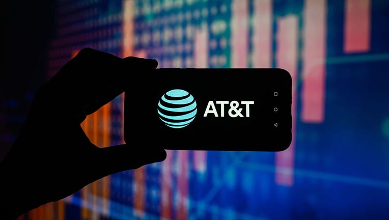FILE - An AT&T logo is displayed on a smartphone. (Photo Illustration by Omar Marques/SOPA Images/LightRocket via Getty Images)