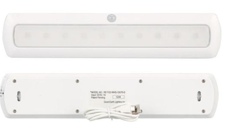 The recalled Good Earth Rechargeable Integrated Lights are pictured. (Credit: CPSC)
