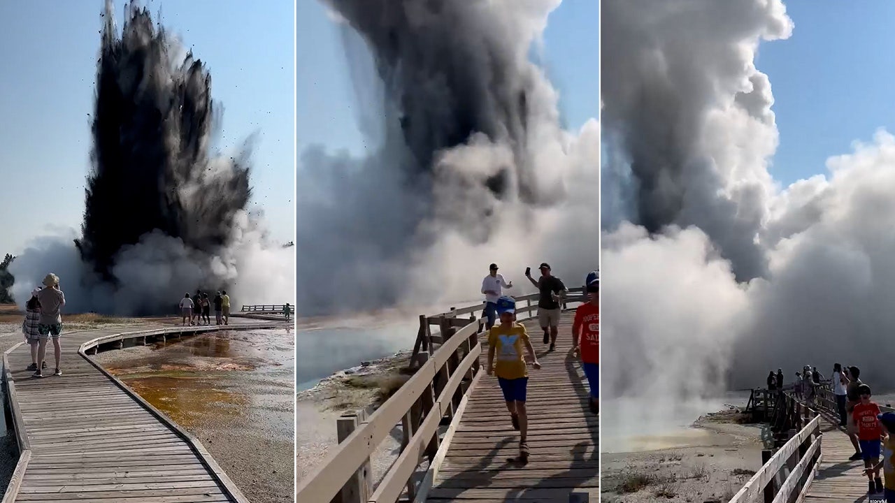 Watch: Yellowstone's Biscuit Basin explosion sends debris skyward
