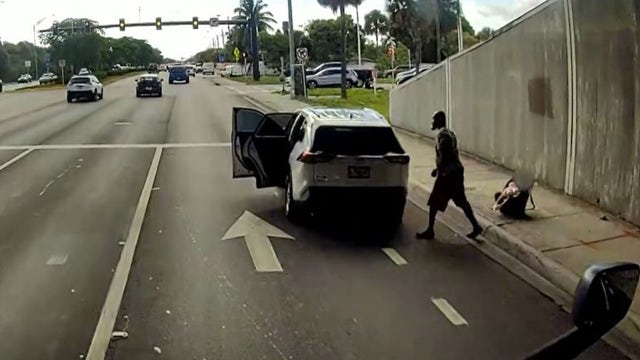 Watch: Carjacking suspect leaves victim's baby by side of road