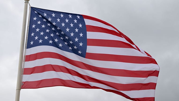 FILE - National flag of the United States, on June 16, 2024, in Caen, Normandy, France. (Photo by Artur Widak/NurPhoto via Getty Images)