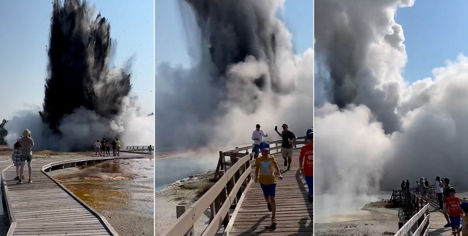 Watch: Yellowstone’s Biscuit Basin explosion sends debris skyward