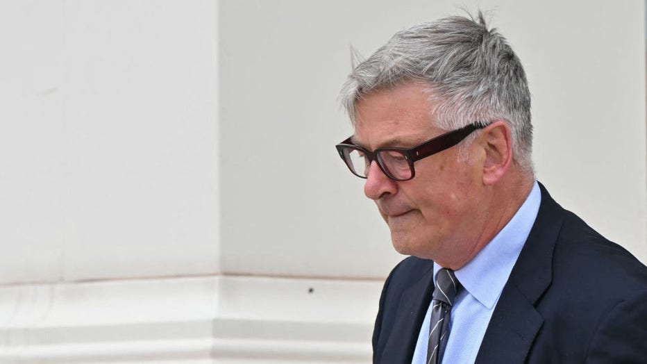 US actor Alec Baldwin exits the courthouse after appearing during a pretrial hearing ahead of his trial for involuntary manslaughter in Santa Fe, New Mexico, on July 8, 2024. (Photo by FREDERIC J. BROWN/AFP via Getty Images)