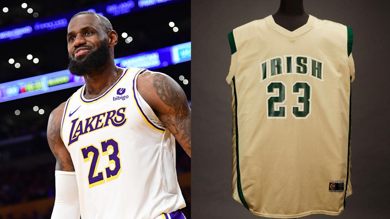 レブロン ジェームズ　ハイスクールユニフォーム LeBron James' high school jersey sells for world-record $1.3M at
