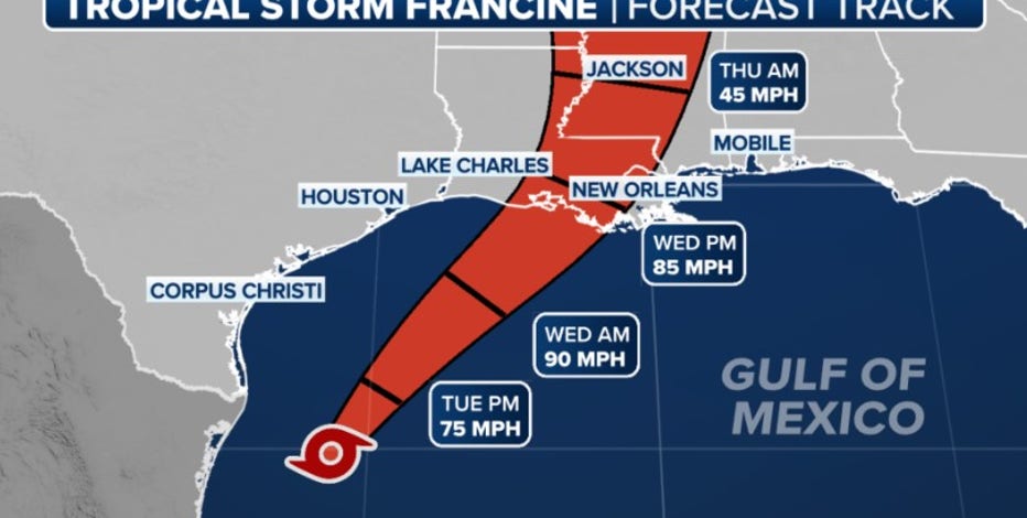 Francine strengthens into hurricane as Texas, Louisiana rush preparations