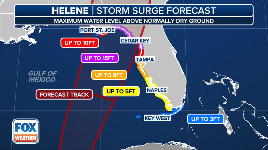 Mapped Where Florida’s Gulf Coast is susceptible to Helene storm surge