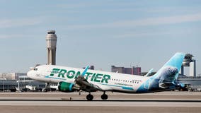 Video: Frontier flight lands in Vegas with fire in one engine