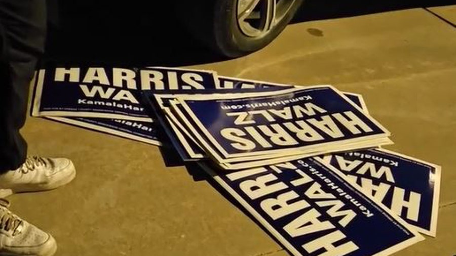 Tracking device leads Missouri woman to dozens of missing Harris-Walz yard signs