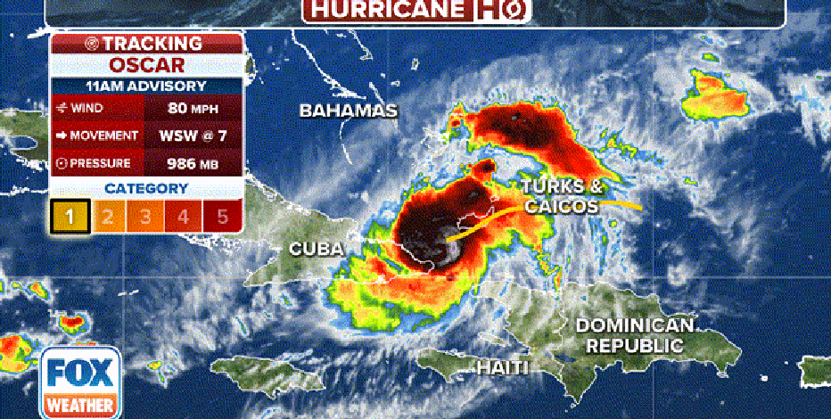 Hurricane Oscar makes second landfall in Cuba on Sunday after slamming Bahamas as Category 1