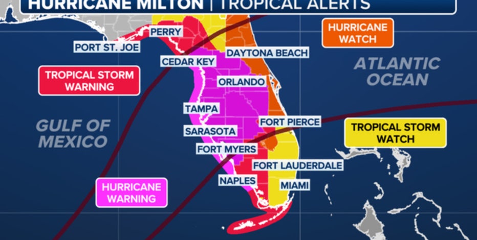 Hurricane watch: Milton strengthens to Category 3 as it moves toward Florida