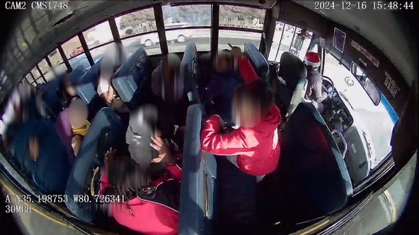 Dramatic video shows bullet break school bus window, narrowly missing students