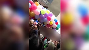 Video shows brick display collapsing on crowd during NYE balloon drop