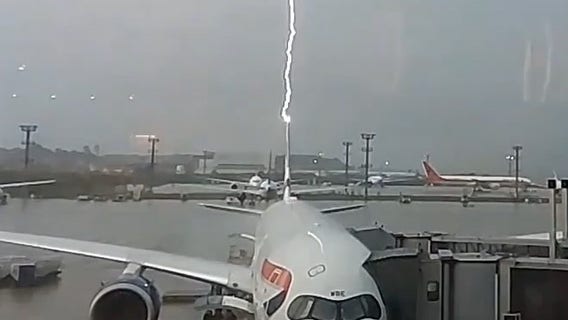 Watch: British Airways plane struck by lightning in Sao Paulo