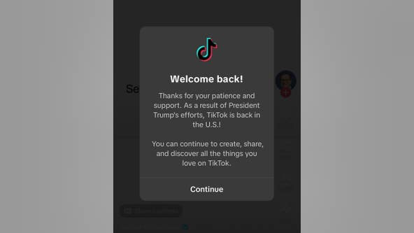 TikTok restoring service after Trump's statement, company says