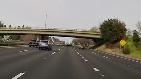 Dramatic dashcam footage shows moment Sacramento driver flies off busy overpass