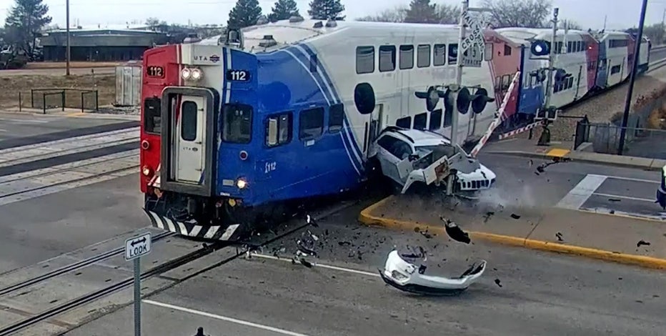 Video shows driver escape seconds before train smashes into