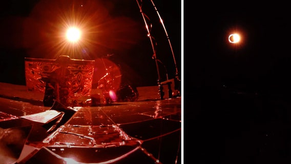 Photos: Lunar lander gets rare view of eclipse from the moon